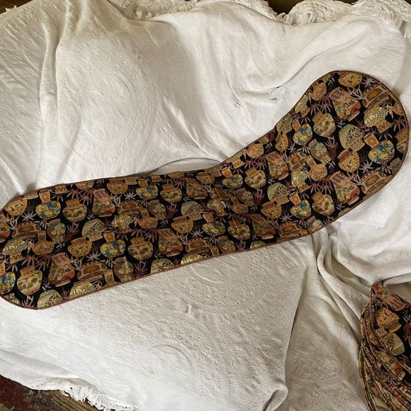 Vintage 90s SOUTHWESTERN Blanket Pottery Print TABLE RUNNER PLACE MATS Set of 4 - Picture 2 of 5